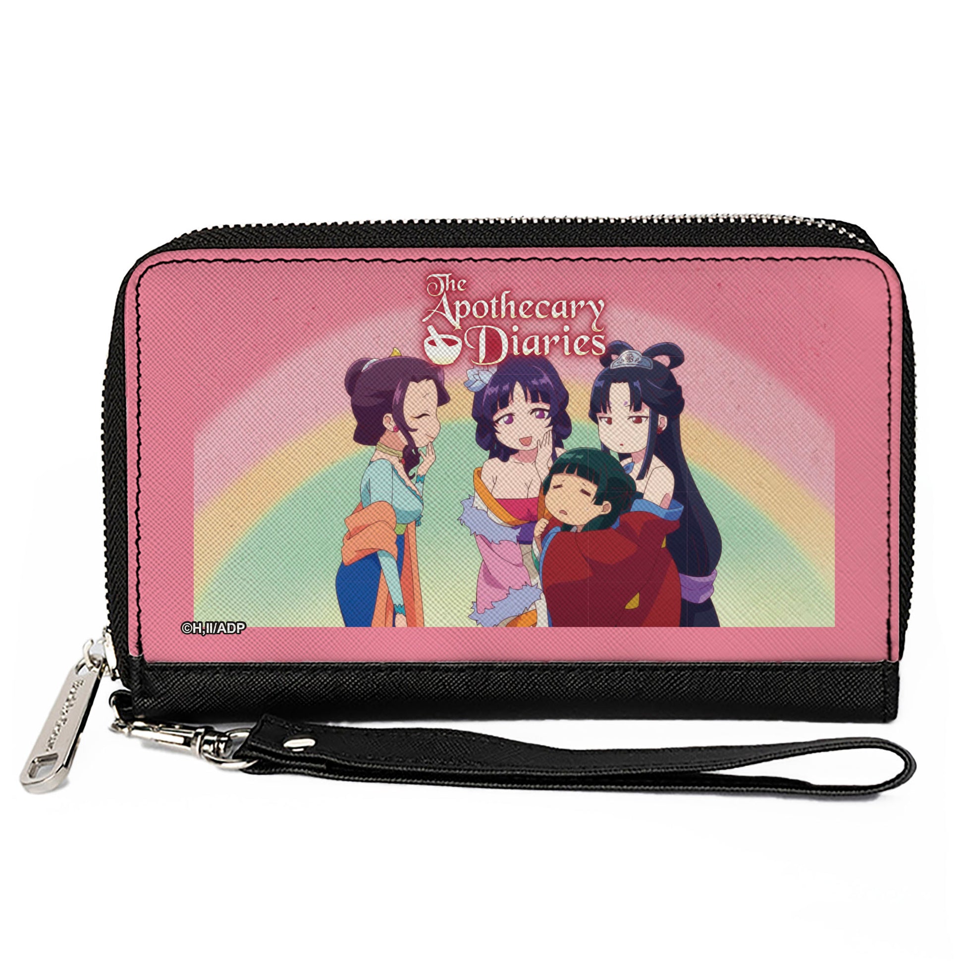 PU Zip Around Wallet Rectangle - THE APOTHECARY DIARIES Chibi Maomao and Big Sisters Scene Multi Color Clutch Zip Around Wallets The Apothecary Diaries