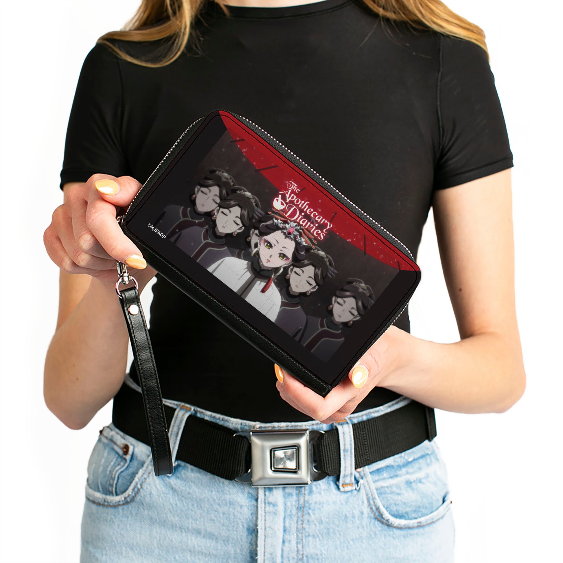 PU Zip Around Wallet Rectangle - THE APOTHECARY DIARIES Loulan with Ladies in Waiting Scene Grays Clutch Zip Around Wallets The Apothecary Diaries