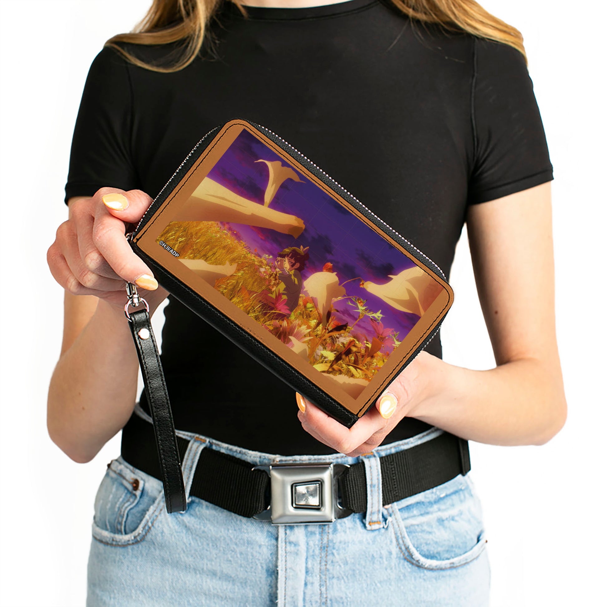 PU Zip Around Wallet Rectangle - The Apothecary Diaries Maomao Flower Field Scene Clutch Zip Around Wallets The Apothecary Diaries