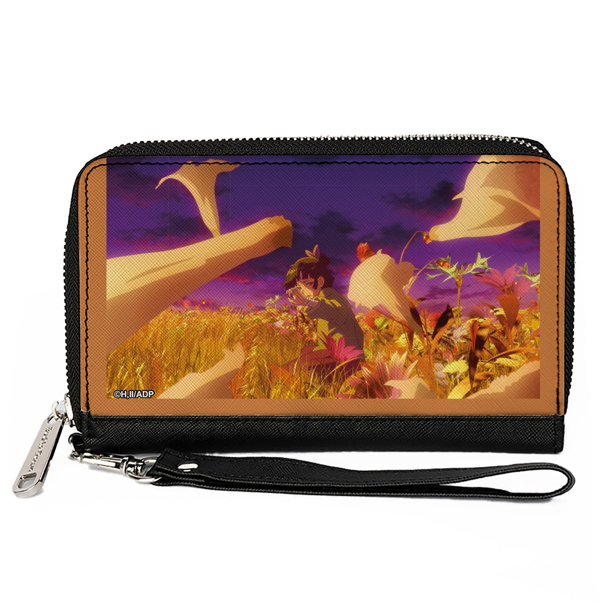 PU Zip Around Wallet Rectangle - The Apothecary Diaries Maomao Flower Field Scene Clutch Zip Around Wallets The Apothecary Diaries