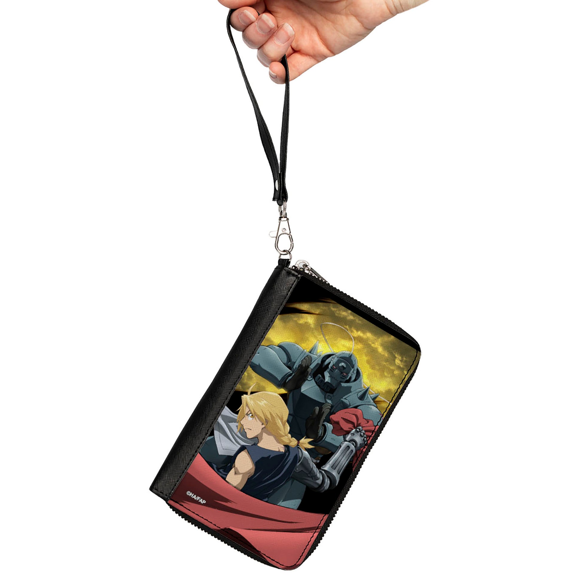 PU Zip Around Wallet Rectangle - Fullmetal Alchemist Brotherhood Elric Brothers Yellow Sky Pose Clutch Zip Around Wallets Fullmetal Alchemist