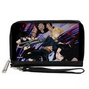 PU Zip Around Wallet Rectangle - Fullmetal Alchemist Brotherhood Edward and Three Homunculi Group Scene Clutch Zip Around Wallets Fullmetal Alchemist