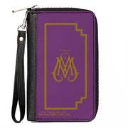 PU Zip Around Wallet Rectangle - Fantastic Beasts The Crimes of Grindelwald MINISTRY OF MAGIC Icon Purple/Gold Clutch Zip Around Wallets Fantastic Beasts and Where to Find Them
