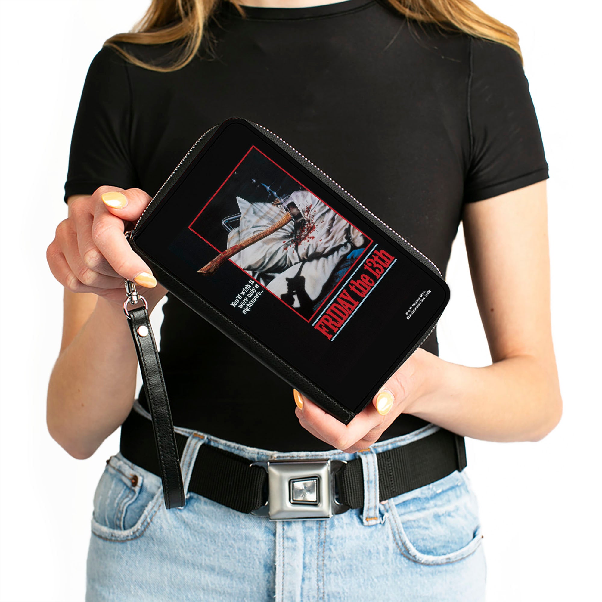 PU Zip Around Wallet Rectangle - FRIDAY THE 13TH YOU'LL WISH IT WERE ONLY A NIGHTMARE Movie Poster Clutch Zip Around Wallets Friday the 13th