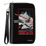 PU Zip Around Wallet Rectangle - FRIDAY THE 13TH YOU'LL WISH IT WERE ONLY A NIGHTMARE Movie Poster Clutch Zip Around Wallets Friday the 13th