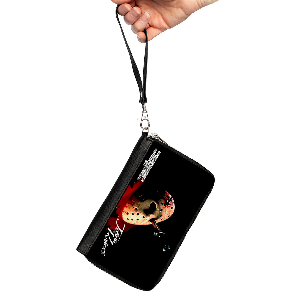 PU Zip Around Wallet Rectangle - Friday the 13th the Final Chapter JASON VORHEES Mask Black/Red/White Clutch Zip Around Wallets Friday the 13th