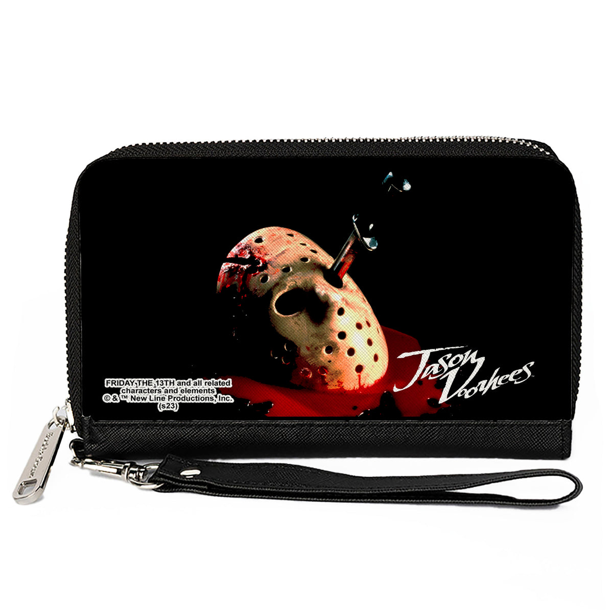 PU Zip Around Wallet Rectangle - Friday the 13th the Final Chapter JASON VORHEES Mask Black/Red/White Clutch Zip Around Wallets Friday the 13th