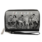 PU Zip Around Wallet Rectangle - FRIENDS 6-Character Lunch on a Skyscraper Vivid Grays Clutch Zip Around Wallets Friends   