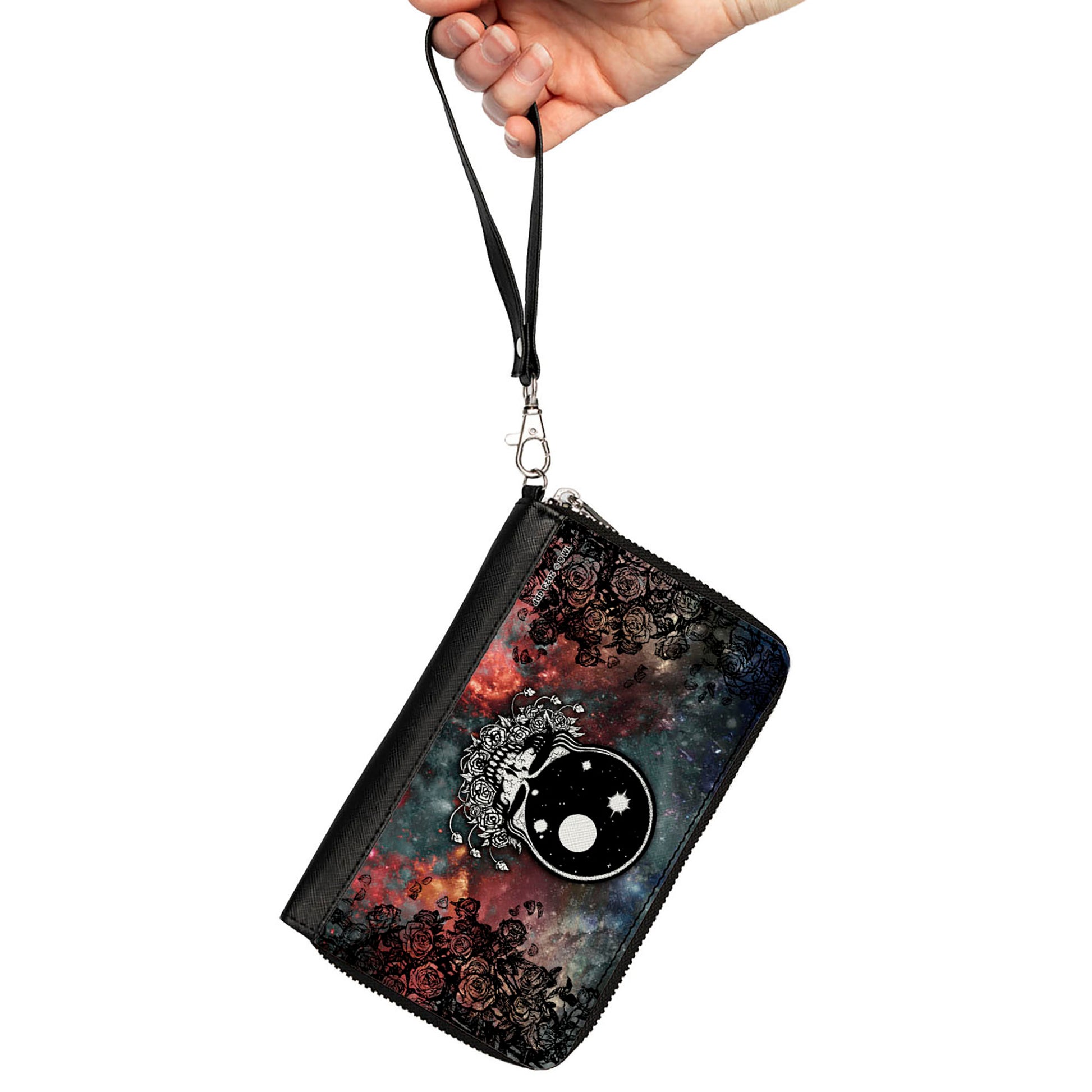 PU Zip Around Wallet Rectangle - Grateful Dead Space Your Face/Galaxy Clutch Zip Around Wallets Grateful Dead   