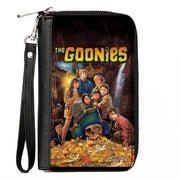 PU Zip Around Wallet Rectangle - THE GOONIES Treasure Movie Poster Group Pose Clutch Zip Around Wallets The Goonies