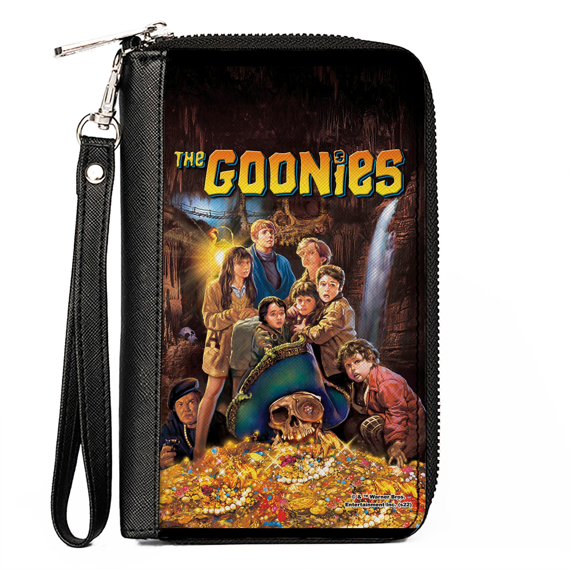 PU Zip Around Wallet Rectangle - THE GOONIES Treasure Movie Poster Group Pose Clutch Zip Around Wallets The Goonies