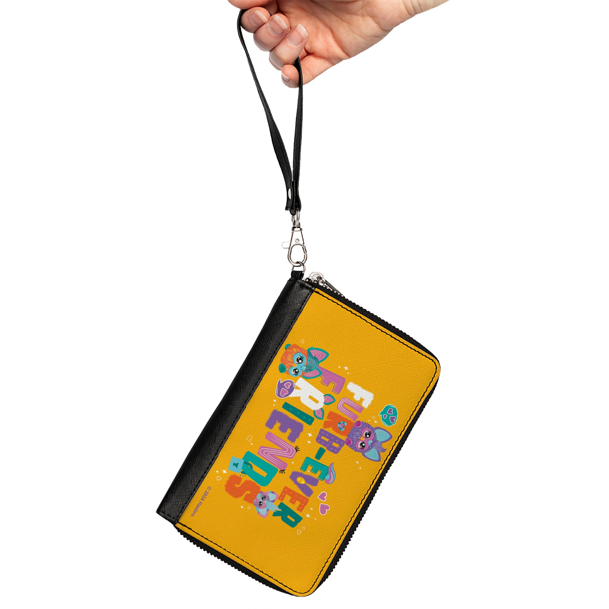 PU Zip Around Wallet Rectangle - Furby FURB-EVER FRIENDS Group Pose Orange/Multi Color Clutch Zip Around Wallets Furby