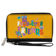 PU Zip Around Wallet Rectangle - Furby FURB-EVER FRIENDS Group Pose Orange/Multi Color Clutch Zip Around Wallets Furby
