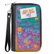 PU Zip Around Wallet Rectangle - Furby KEEP OUT FURBY & BESTIE ONLY Fur Icons Multi Color Clutch Zip Around Wallets Furby