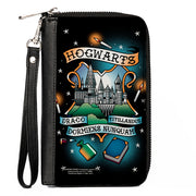 Women's PU Zip Around Wallet Rectangle - Harry Potter HOGWARTS Motto Tattoo Black Clutch Zip Around Wallets Harry Potter