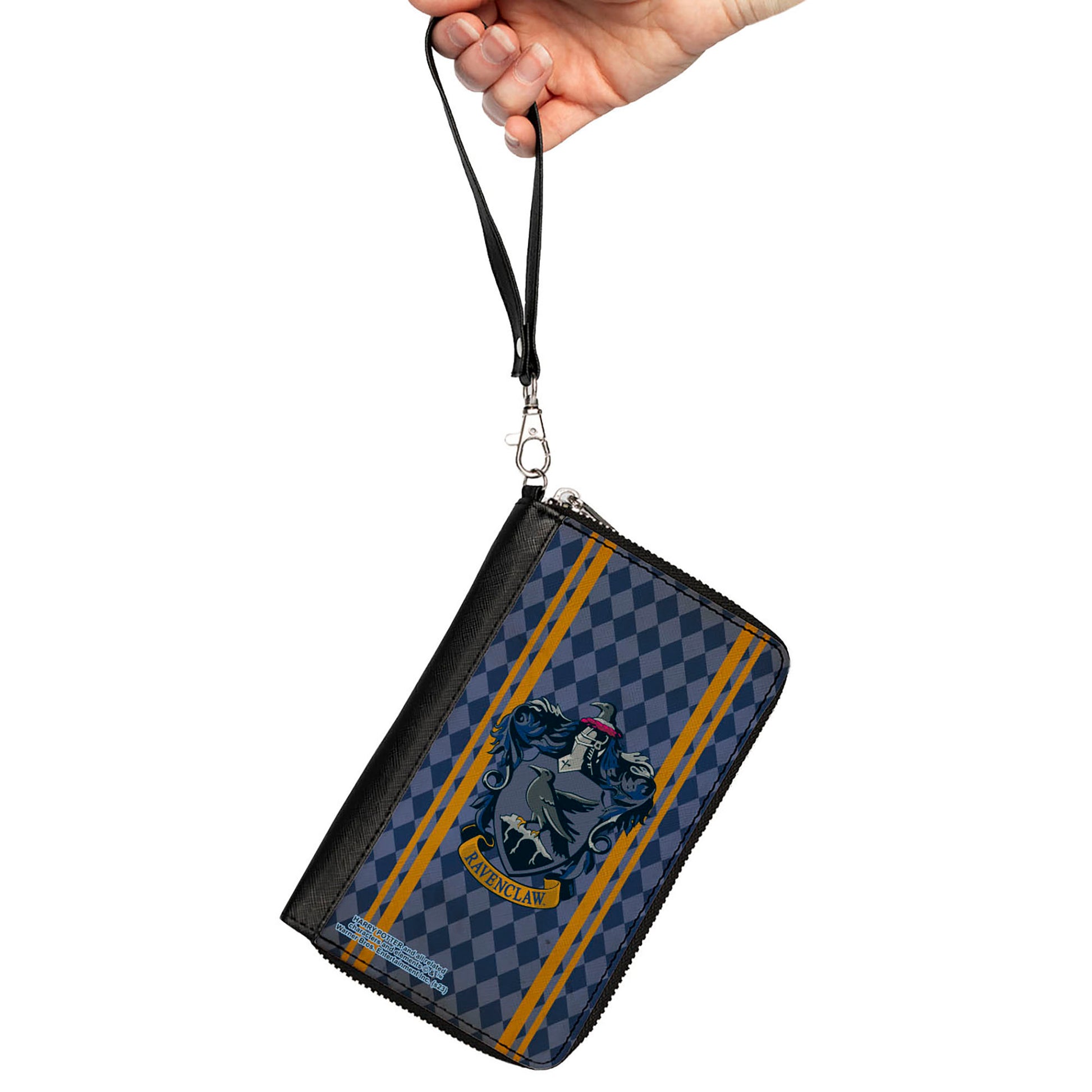 PU Zip Around Wallet Rectangle - RAVENCLAW Crest Stripes/Diamonds Blues/Gold Clutch Zip Around Wallets Harry Potter