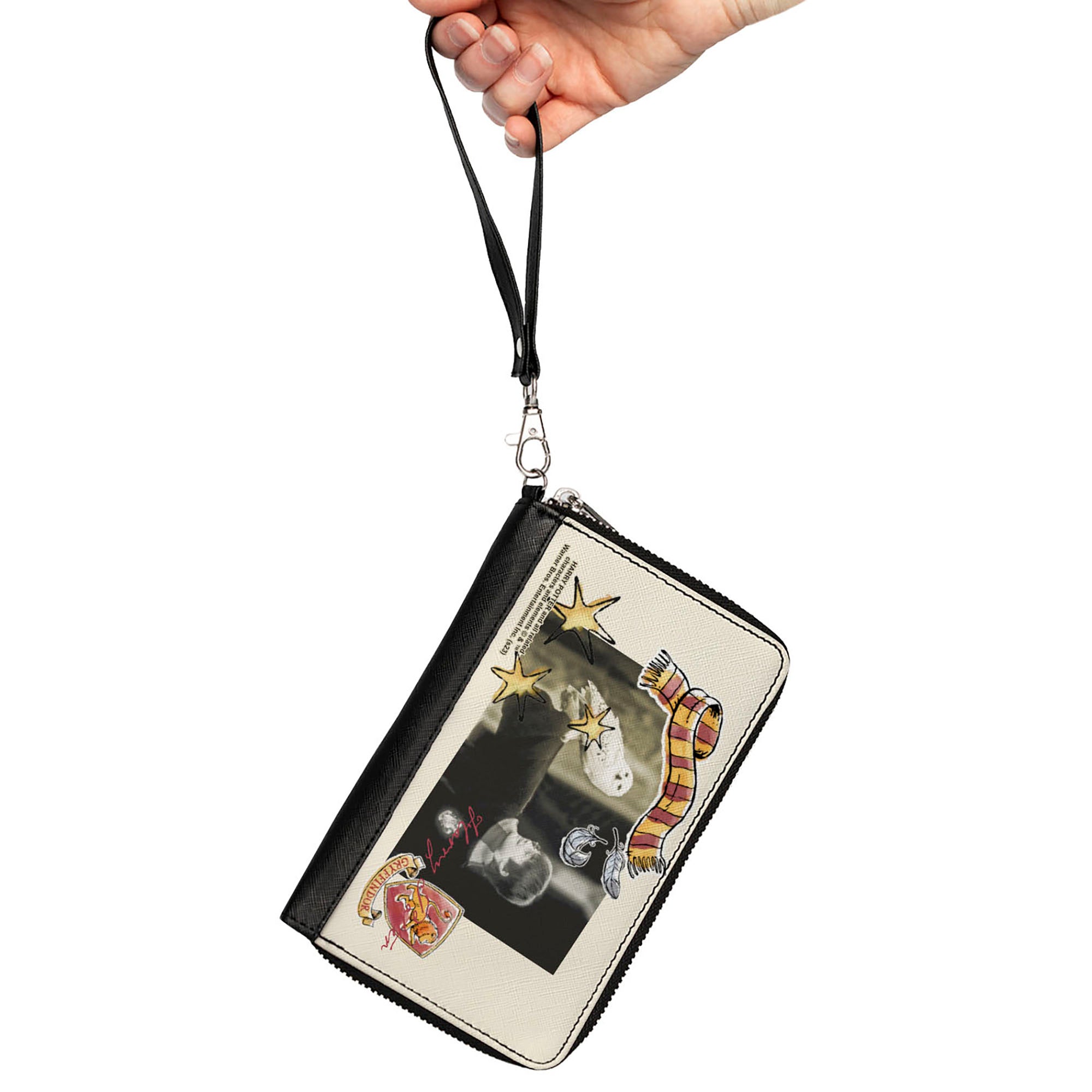 PU Zip Around Wallet Rectangle - Harry Potter and Hedwig Vivid Scene and Icons Collage Clutch Zip Around Wallets Harry Potter