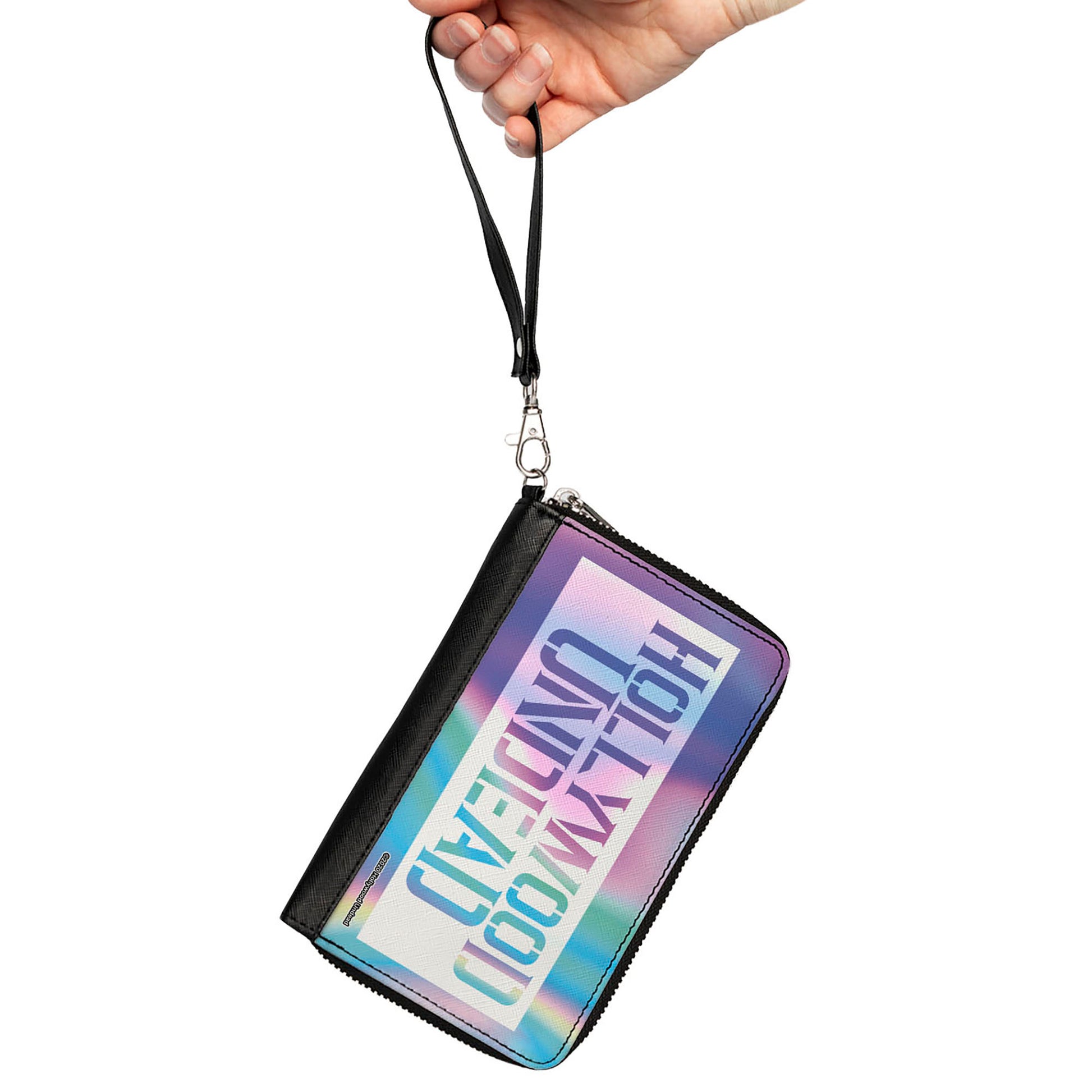 Women's PU Zip Around Wallet Rectangle - HOLLYWOOD UNDEAD Text Logo Block Aura White Clutch Zip Around Wallets Hollywood Undead   