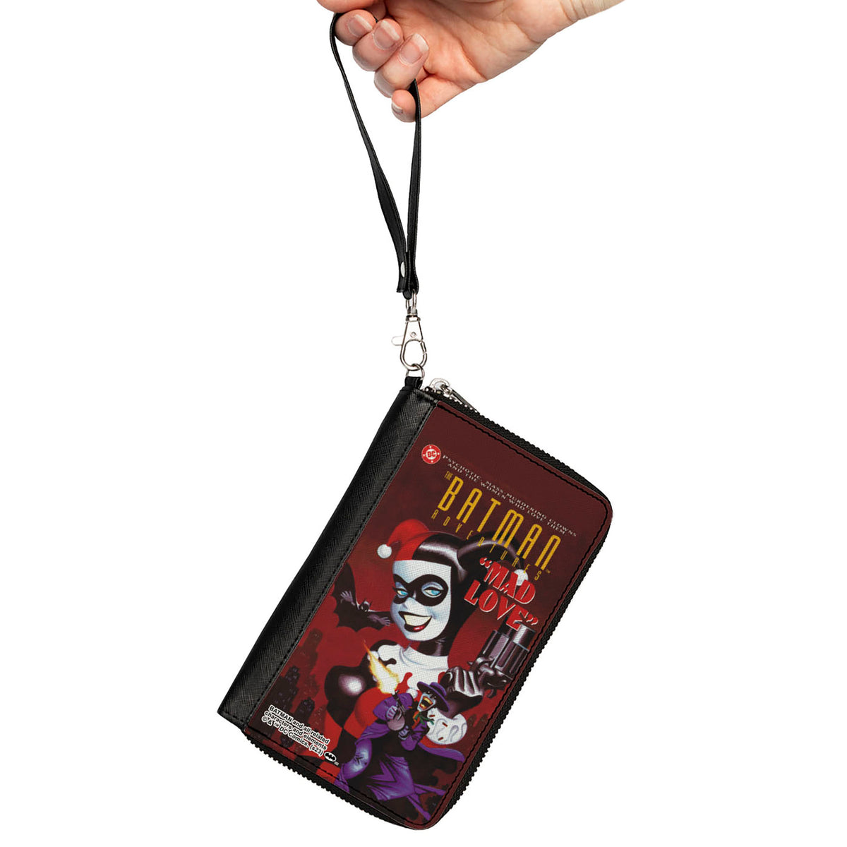 PU Zip Around Wallet Rectangle - THE BATMAN ADVENTURES MAD LOVE #1 Cover Joker Harley Quinn Poses Clutch Zip Around Wallets DC Comics
