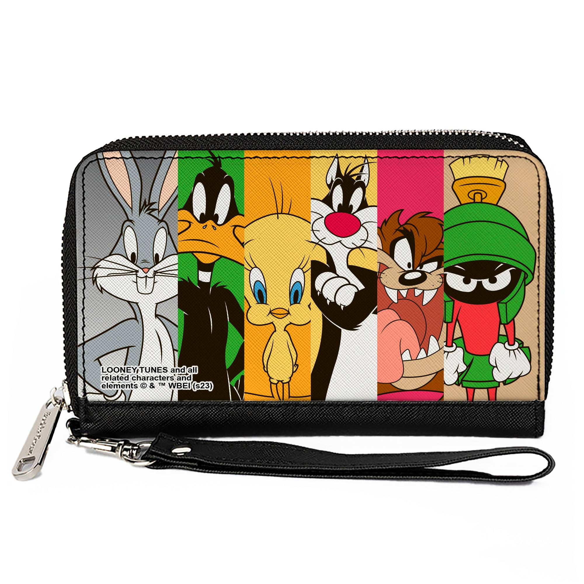PU Zip Around Wallet Rectangle - Looney Tunes 6-Classic Character Blocks Multi Color Clutch Zip Around Wallets Looney Tunes   