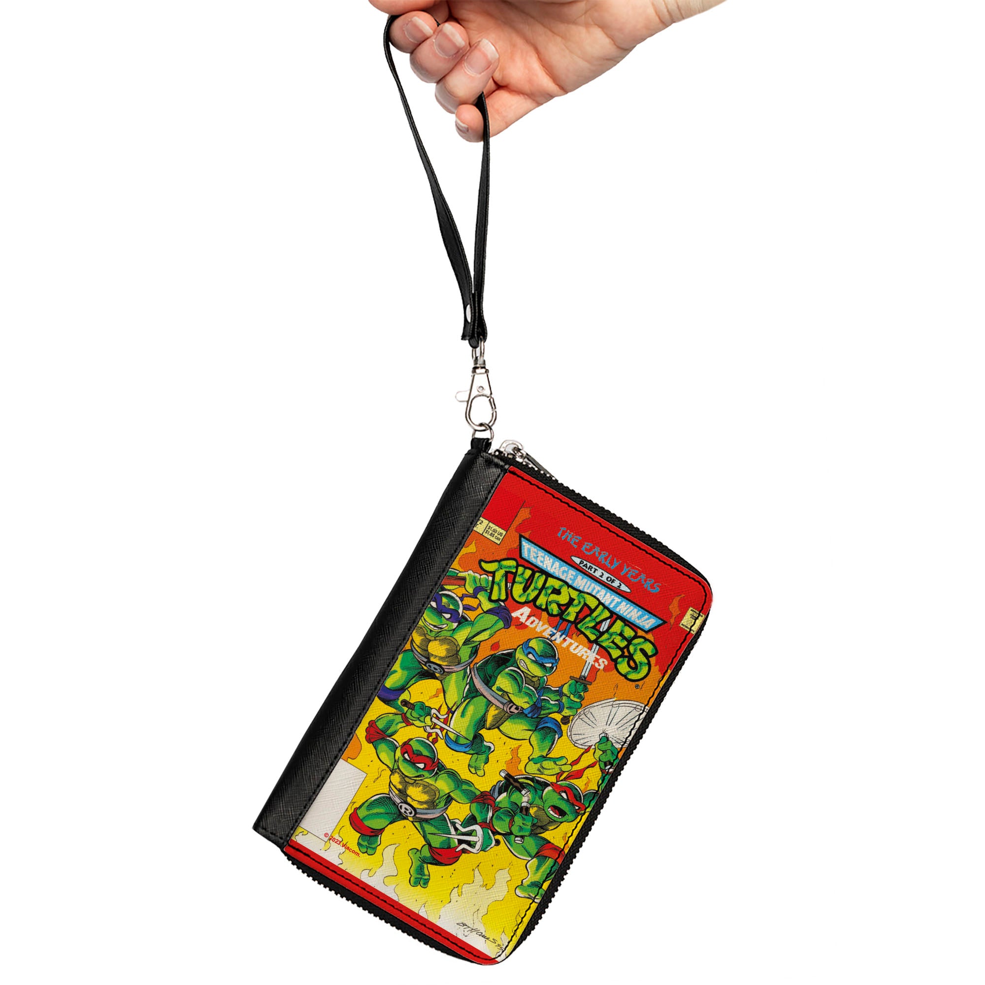 PU Zip Around Wallet Rectangle - Teenage Mutant Ninja Turtles THE EARLY YEARS Comic Book Cover Pose Clutch Zip Around Wallets Teenage Mutant Ninja Turtles