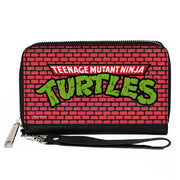 PU Zip Around Wallet Rectangle - TEENAGE MUTANT NINJA TURTLES Brick Title Logo Clutch Zip Around Wallets Teenage Mutant Ninja Turtles