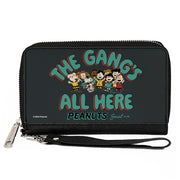 PU Zip Around Wallet Rectangle - Peanuts Gang THE GANG'S ALL HERE Group Pose Black/Blue Clutch Zip Around Wallets Peanuts