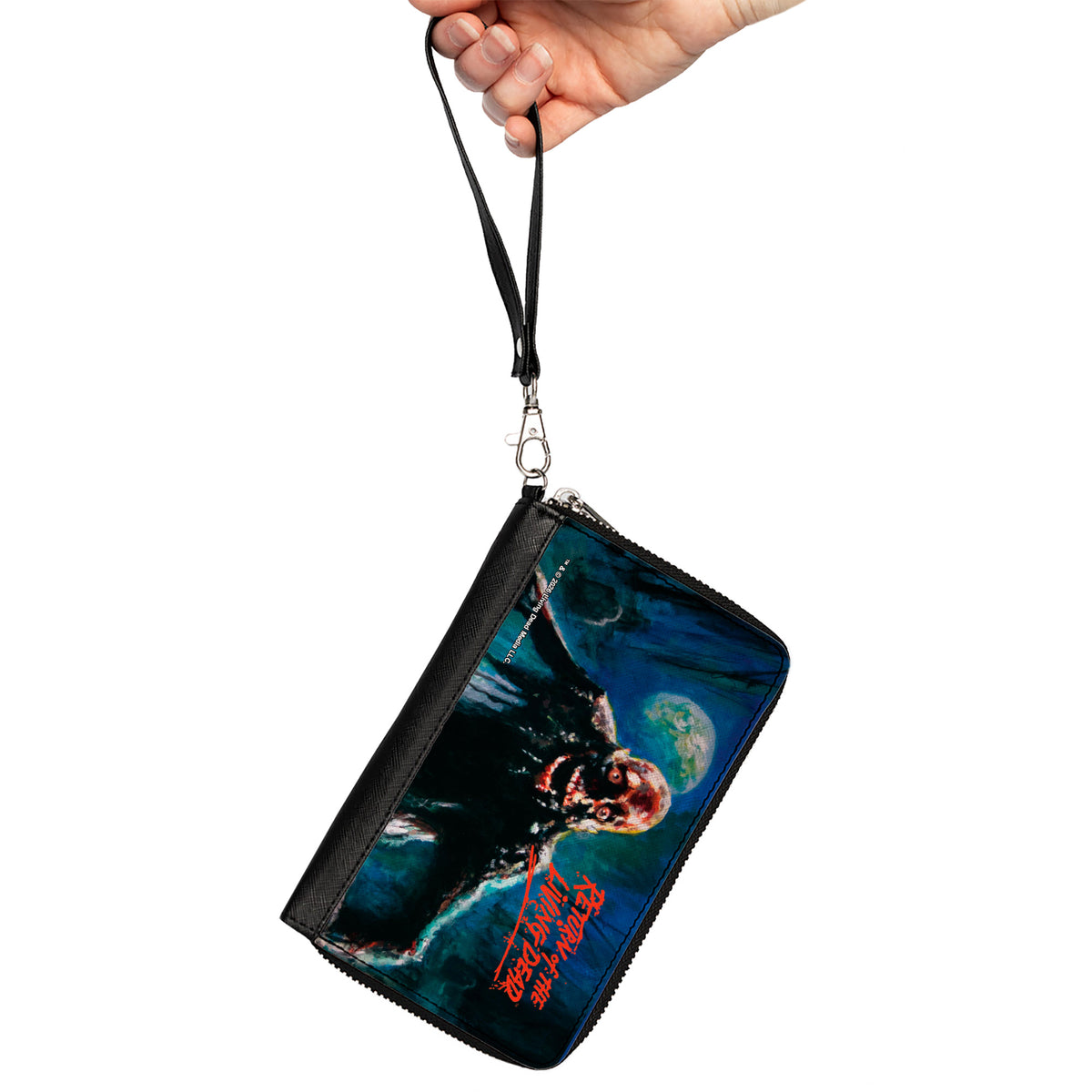 PU Zip Around Wallet Rectangle - RETURN OF THE LIVING DEAD Tarman Zombie Scene Black/Red Clutch Zip Around Wallets Living Dead Media LLC