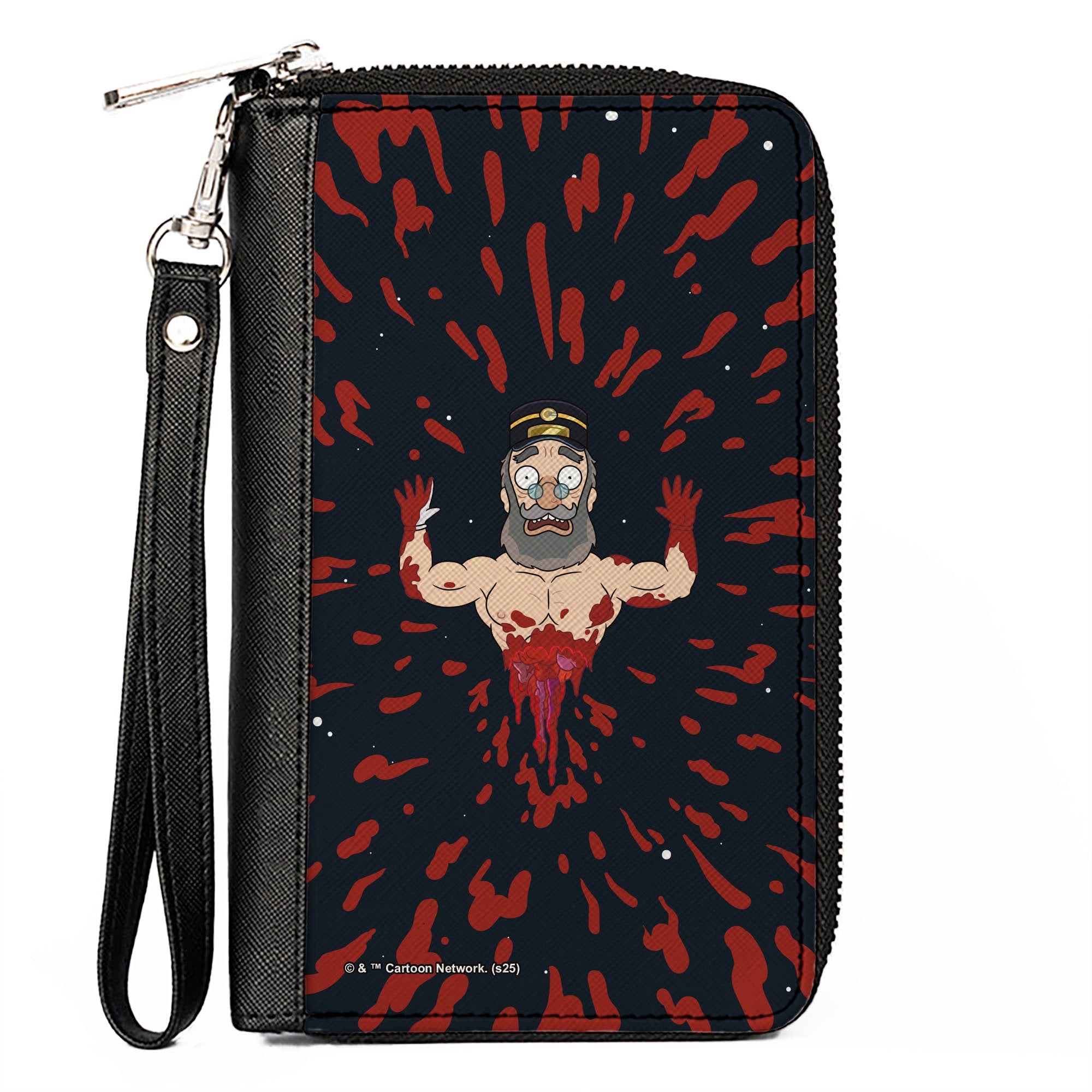 PU Zip Around Wallet Rectangle - Rick and Morty Tickets Please Guy Explosion Scene Clutch Zip Around Wallets Rick and Morty