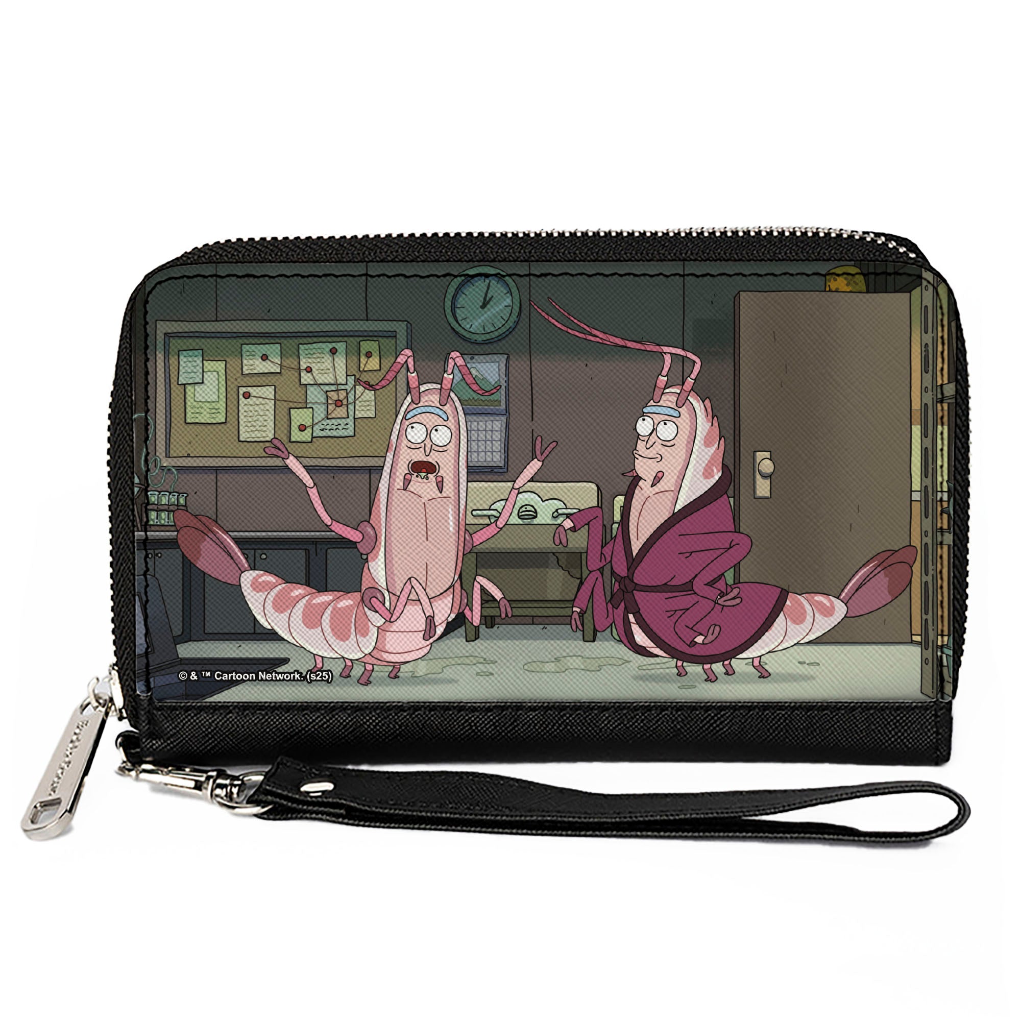 PU Zip Around Wallet Rectangle - Rick and Morty Shrimp Ricks Talking Scene Clutch Zip Around Wallets Rick and Morty