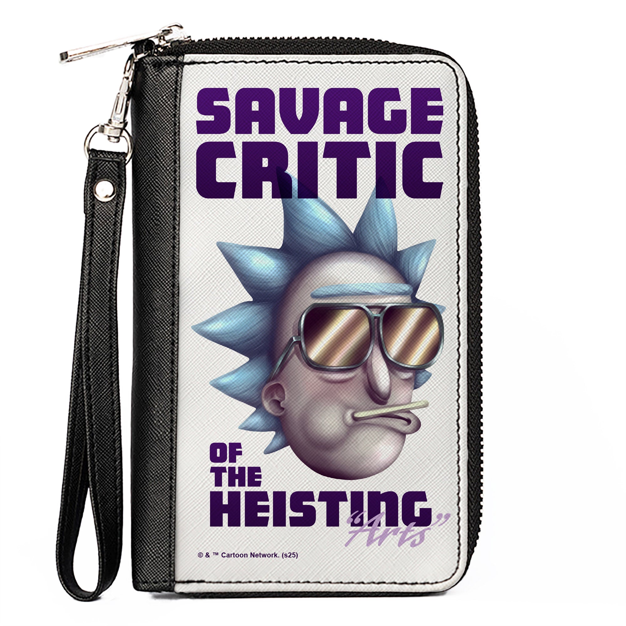 PU Zip Around Wallet Rectangle - Rick and Morty SAVAGE CRITIC OF THE HEISTING ARTS Morty Pose White Clutch Zip Around Wallets Rick and Morty