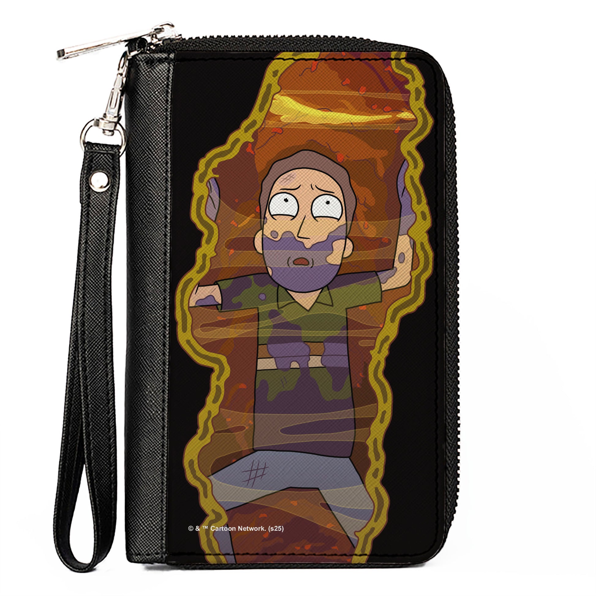 PU Zip Around Wallet Rectangle - Rick and Morty The Jerrick Trap Jerry Scene Clutch Zip Around Wallets Rick and Morty