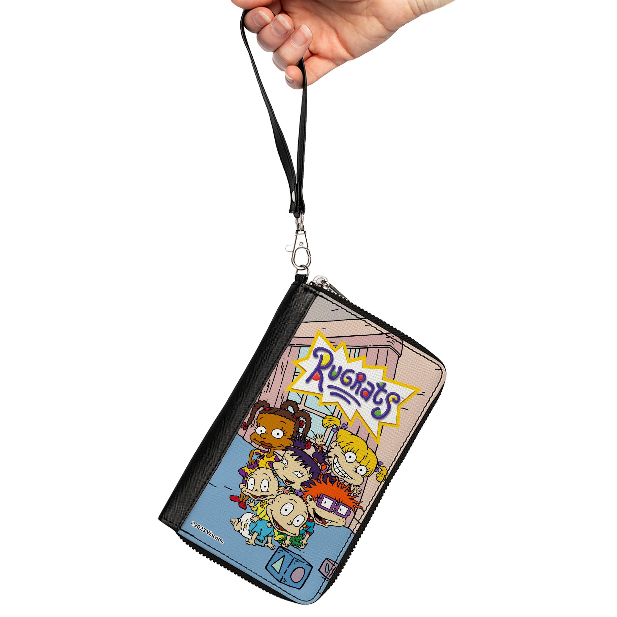 PU Zip Around Wallet Rectangle - RUGRATS Group Pose Clutch Zip Around Wallets Rugrats