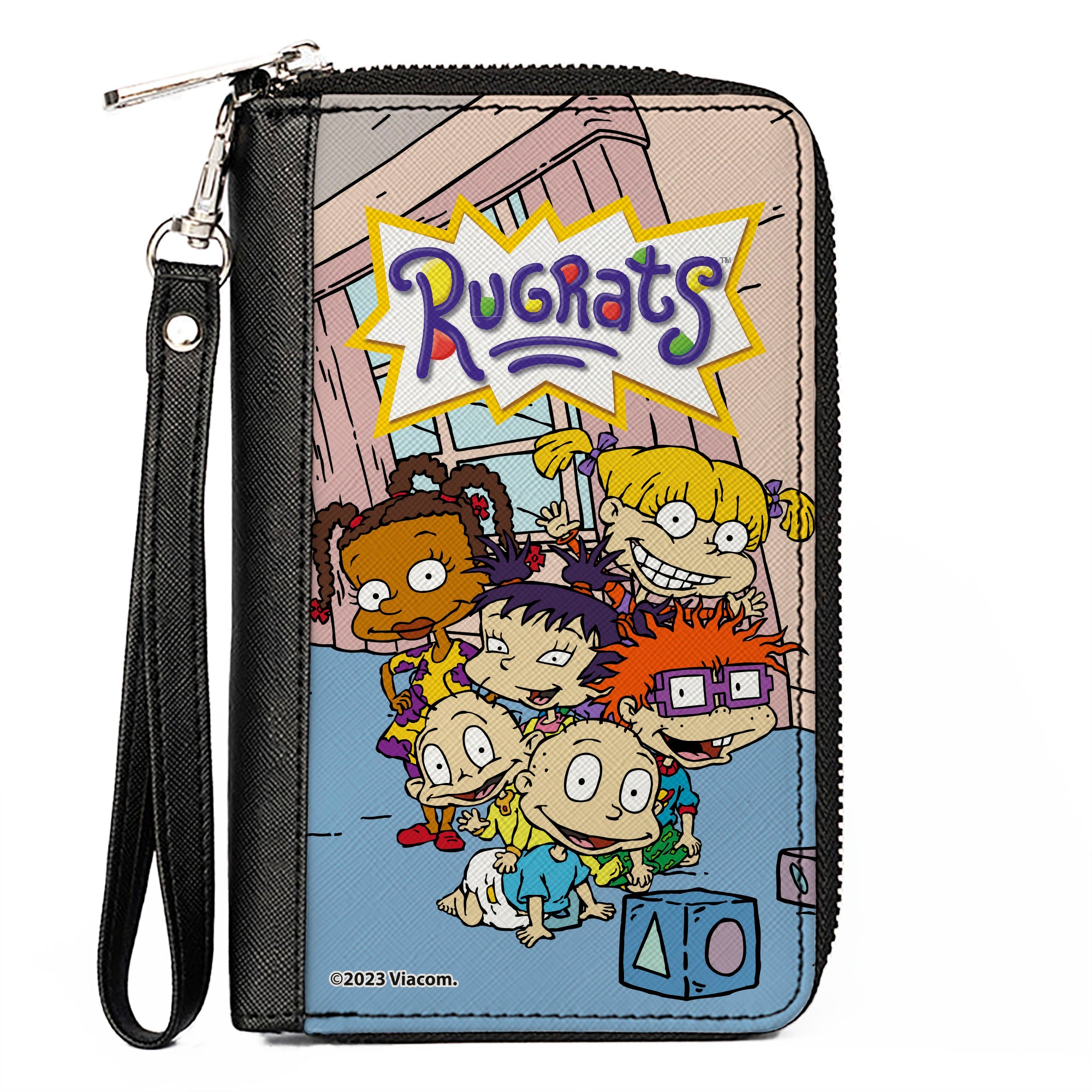 PU Zip Around Wallet Rectangle - RUGRATS Group Pose Clutch Zip Around Wallets Rugrats