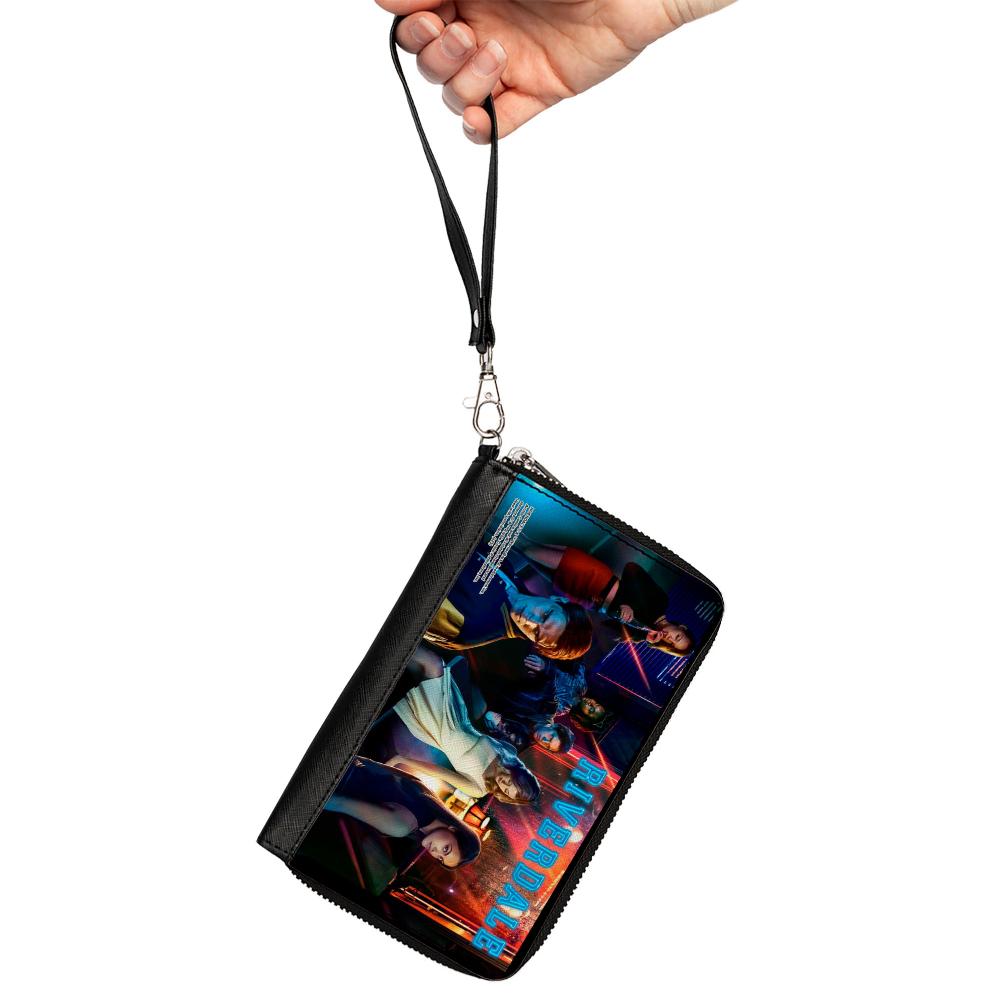 PU Zip Around Wallet Rectangle - RIVERDALE 6-Character Diner Group Pose Clutch Zip Around Wallets Riverdale   