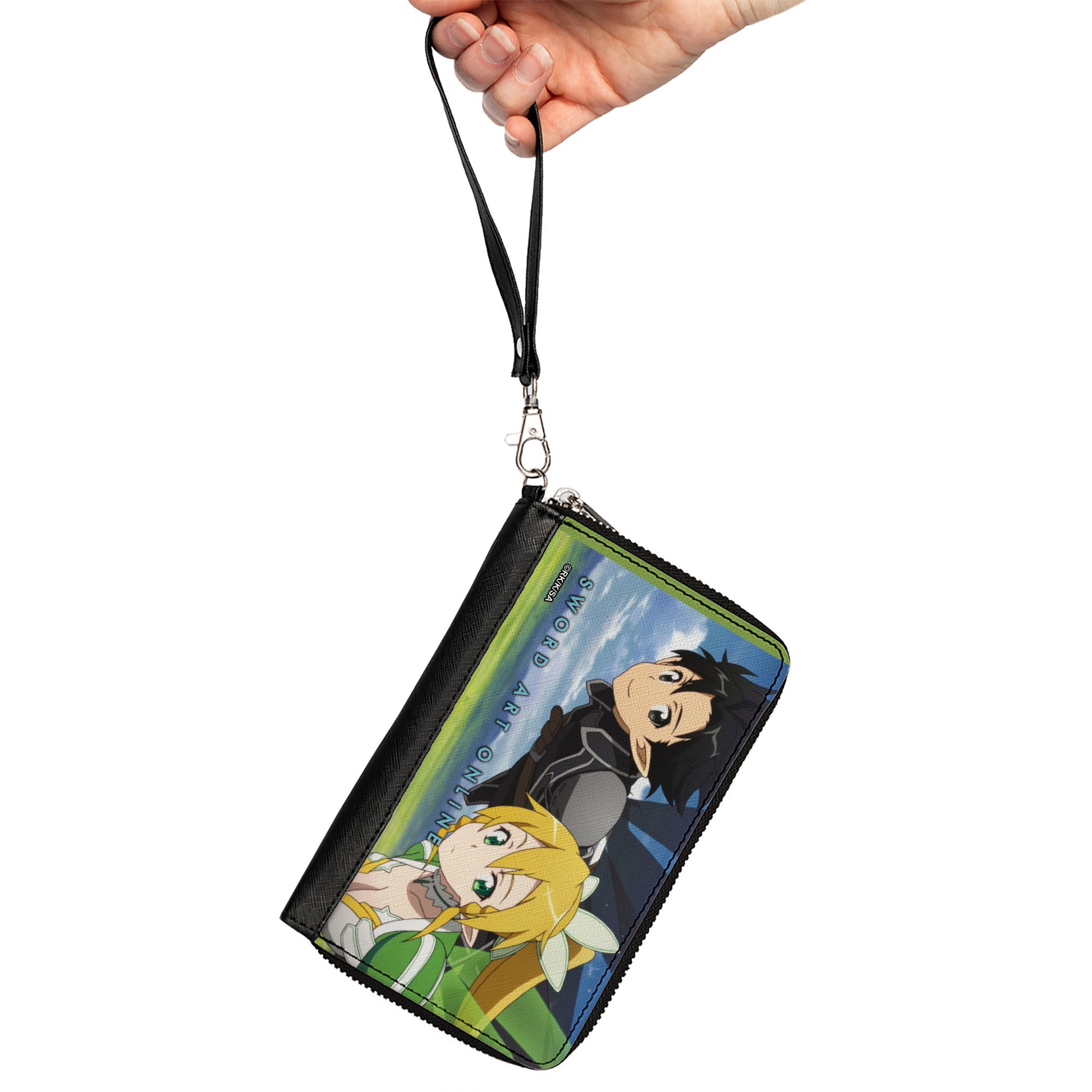 PU Zip Around Wallet Rectangle - SWORD ART ONLINE Kirito and Leafa Floating Scene Clutch Zip Around Wallets Sword Art Online