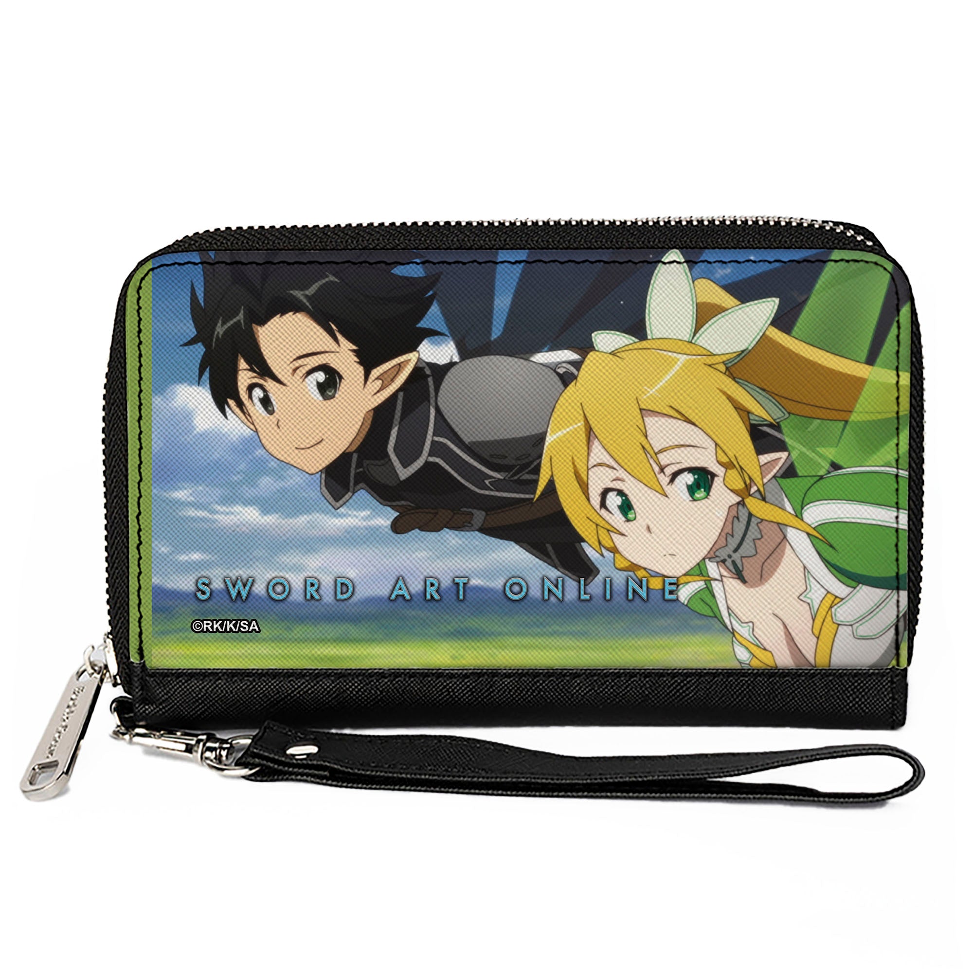 PU Zip Around Wallet Rectangle - SWORD ART ONLINE Kirito and Leafa Floating Scene Clutch Zip Around Wallets Sword Art Online