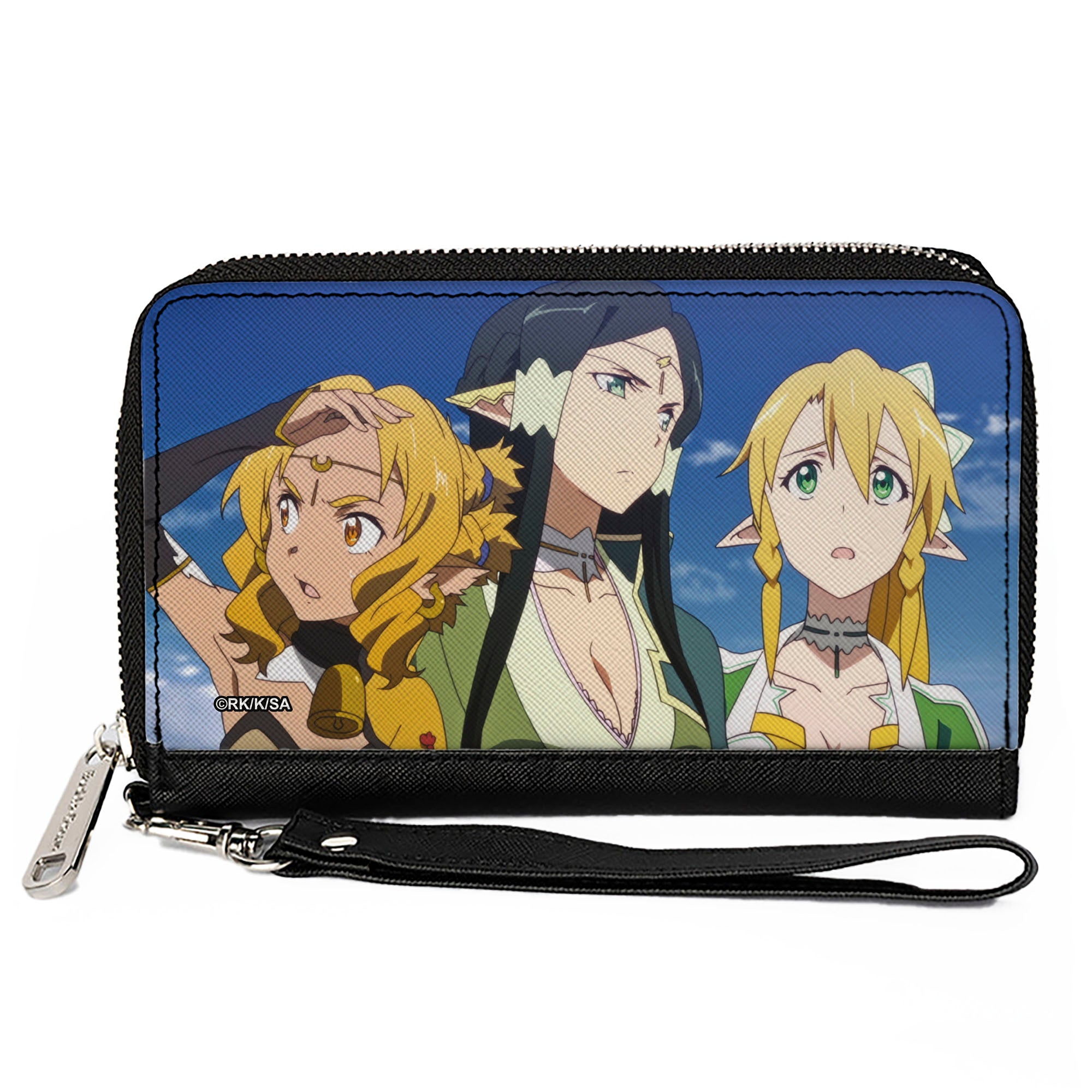 PU Zip Around Wallet Rectangle - SWORD ART ONLINE Three Female Character Group Scene Clutch Zip Around Wallets Sword Art Online