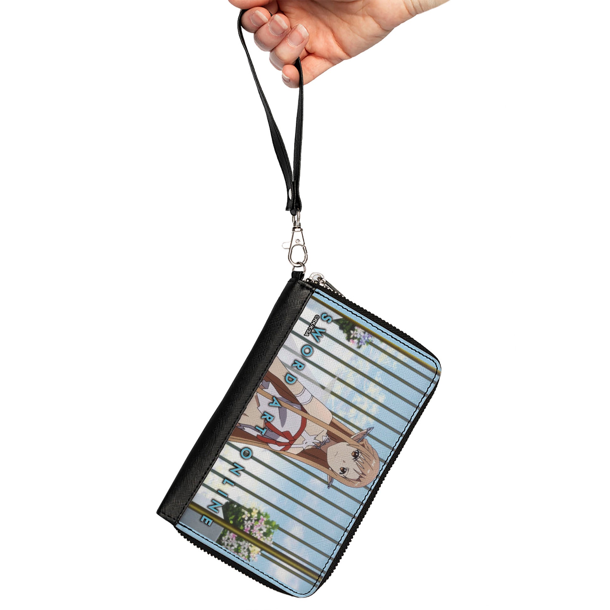 PU Zip Around Wallet Rectangle - SWORD ART ONLINE Asuna Cage Pose Scene Clutch Zip Around Wallets Sword Art Online