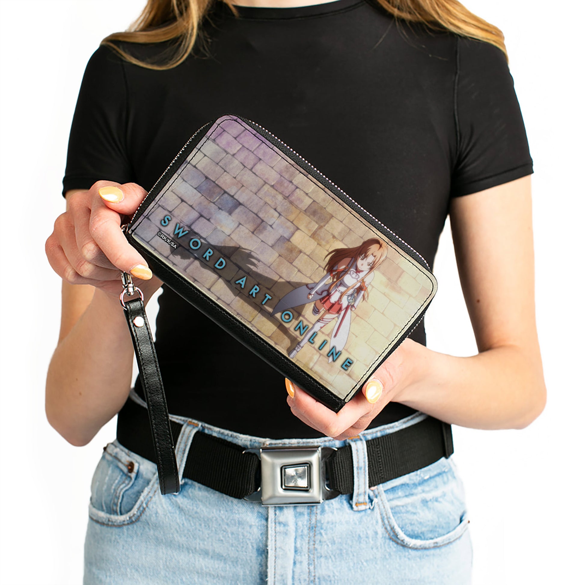 PU Zip Around Wallet Rectangle - SWORD ART ONLINE Asuna Walking Pose Clutch Zip Around Wallets Sword Art Online