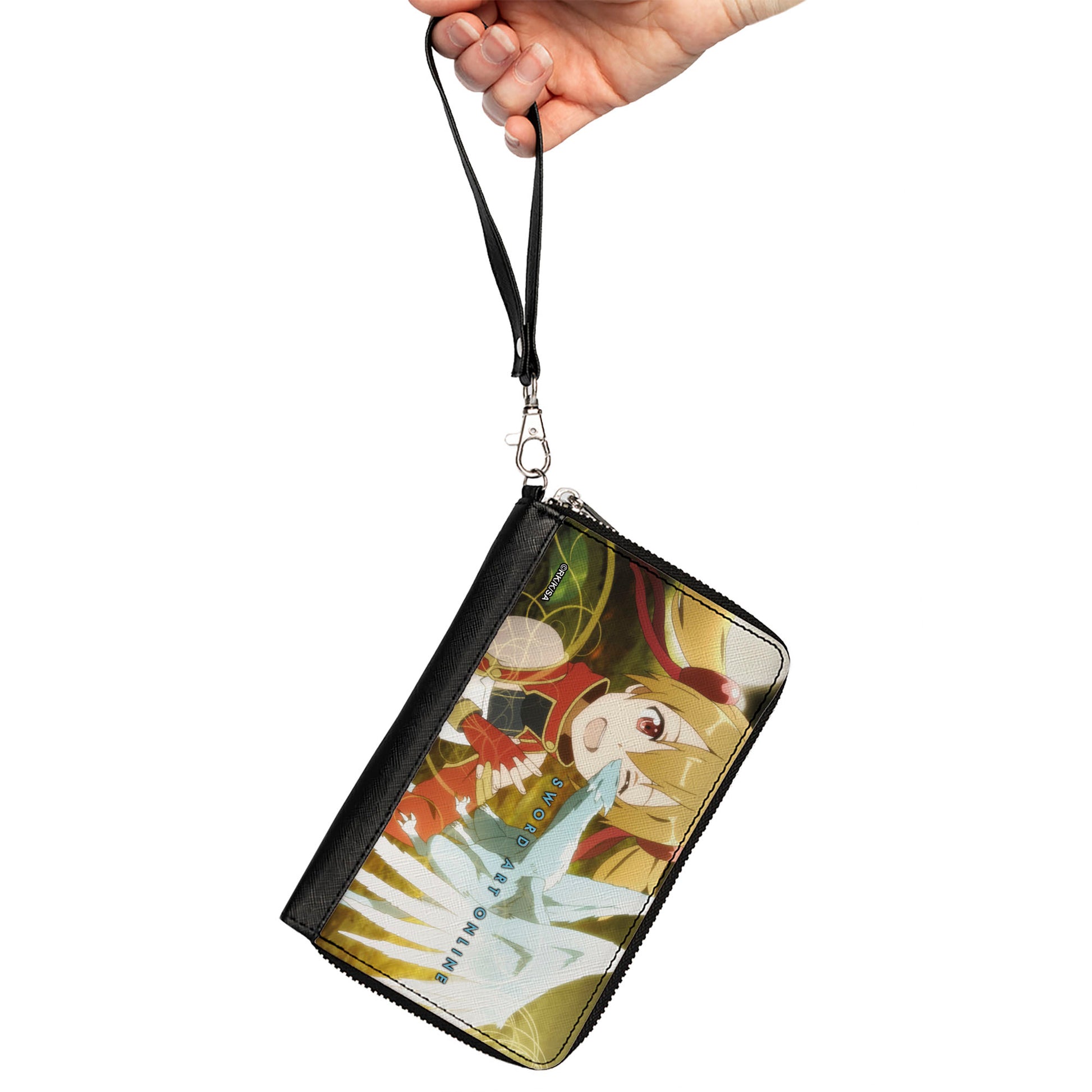 PU Zip Around Wallet Rectangle - SWORD ART ONLINE Silica and Pina Scene Clutch Zip Around Wallets Sword Art Online