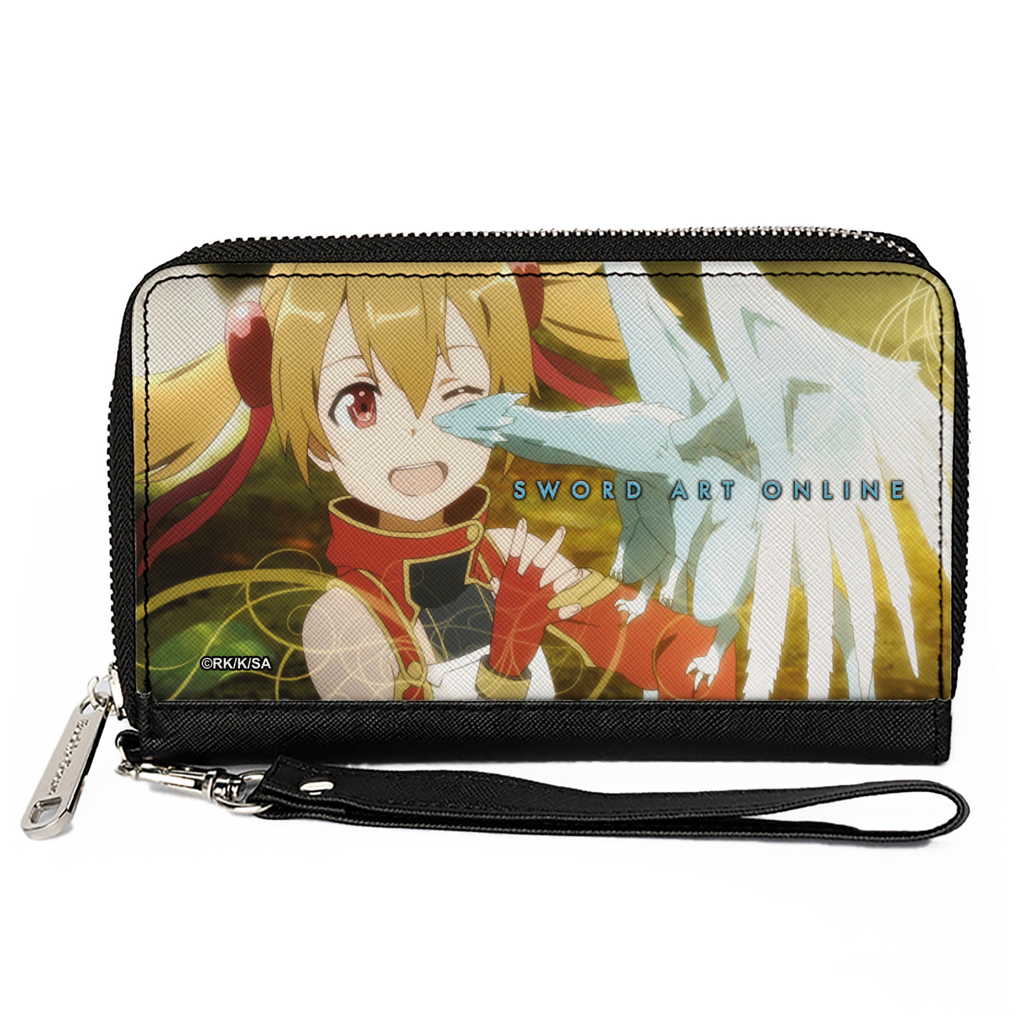 PU Zip Around Wallet Rectangle - SWORD ART ONLINE Silica and Pina Scene Clutch Zip Around Wallets Sword Art Online