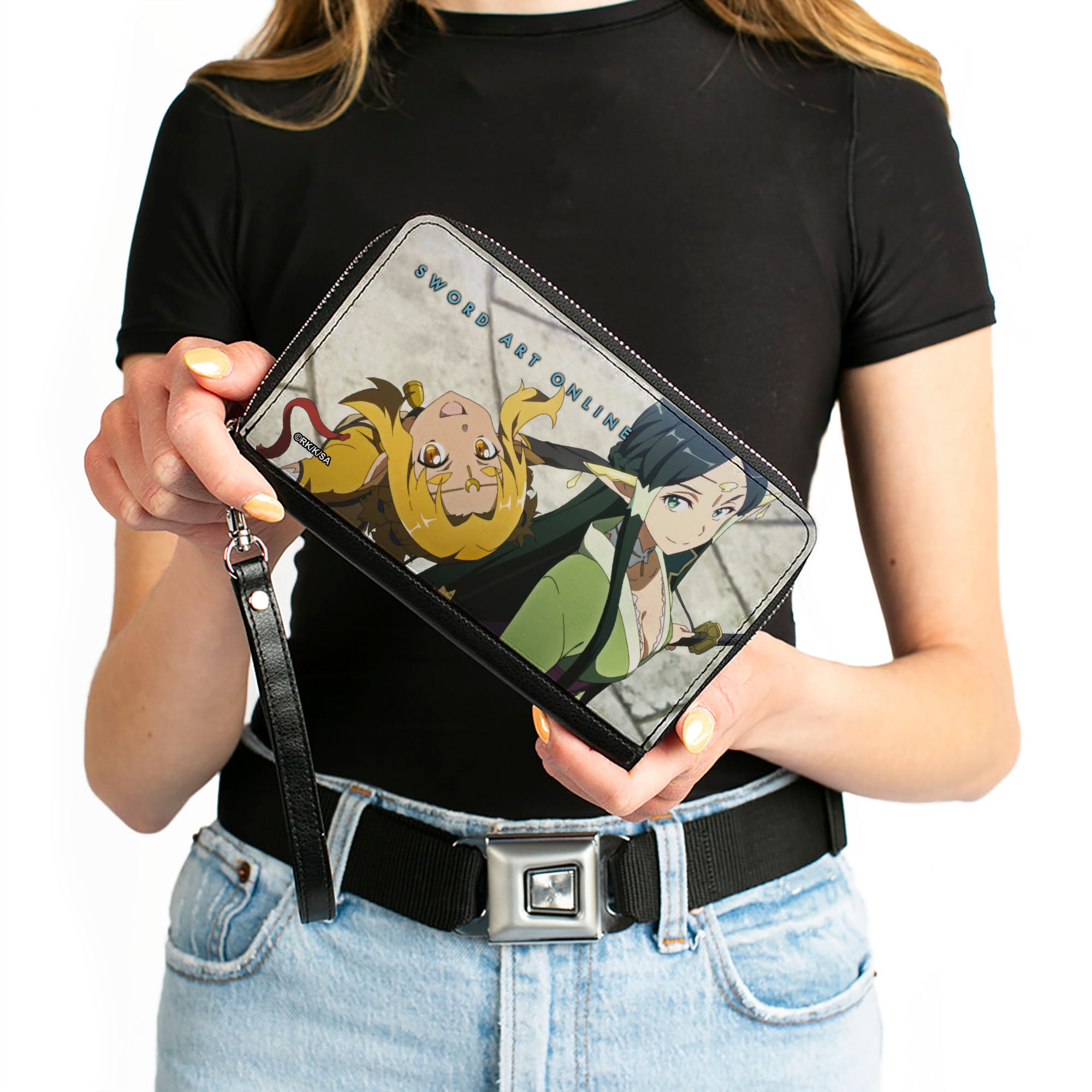 PU Zip Around Wallet Rectangle - SWORD ART ONLINE Alicia Rue and Sakuya Scene Clutch Zip Around Wallets Sword Art Online