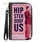 Women's PU Zip Around Wallet Rectangle - Seinfeld Cosmo Kramer HIPSTER DOOFUS Stripes Pose Pinks Purple Clutch Zip Around Wallets Seinfeld   