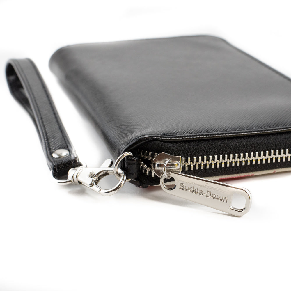 PU Zip Around Wallet Rectangle - RETURN OF THE LIVING DEAD Tarman Zombie Scene Black/Red Clutch Zip Around Wallets Living Dead Media LLC