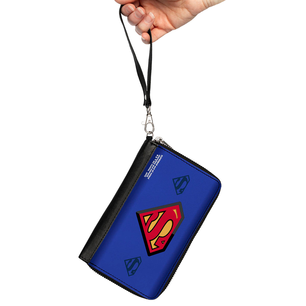 PU Zip Around Wallet Rectangle - Superman Power Up S-Shield Blues/Reds/Yellow