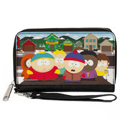 PU Zip Around Wallet Rectangle - South Park Privacy Tour Boys Group Scene Clutch Zip Around Wallets South Park