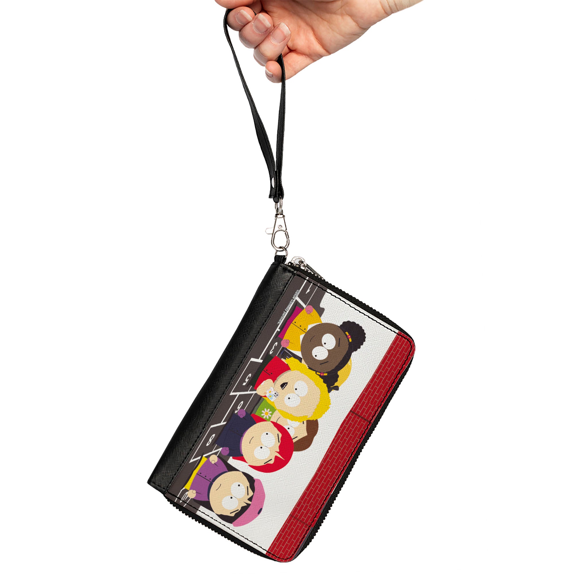 PU Zip Around Wallet Rectangle - South Park Girls Deep Learning Hopscotch Group Scene Clutch Zip Around Wallets South Park