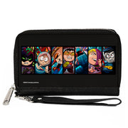 PU Zip Around Wallet Rectangle - South Park the Fracture but Whole Player Pose Blocks Black Clutch Zip Around Wallets South Park