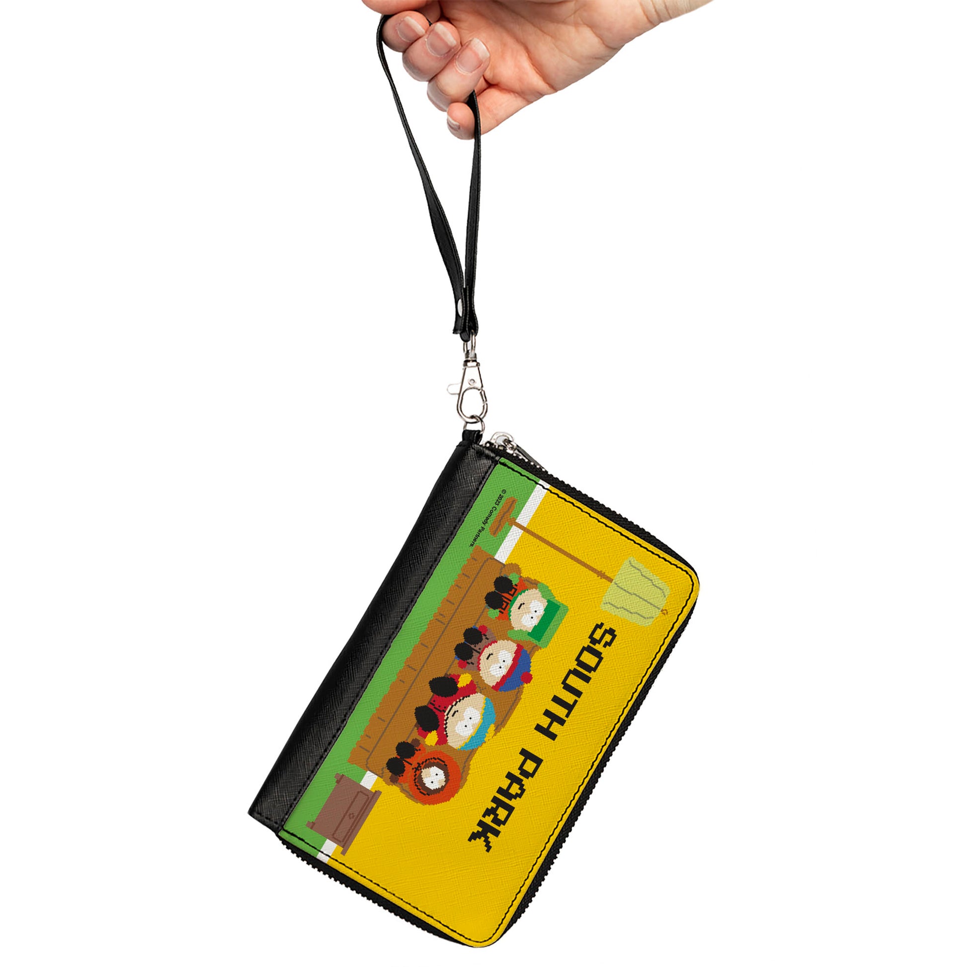 PU Zip Around Wallet Rectangle - SOUTH PARK Boys 8-Bit Couch Pose Yellow Clutch Zip Around Wallets South Park